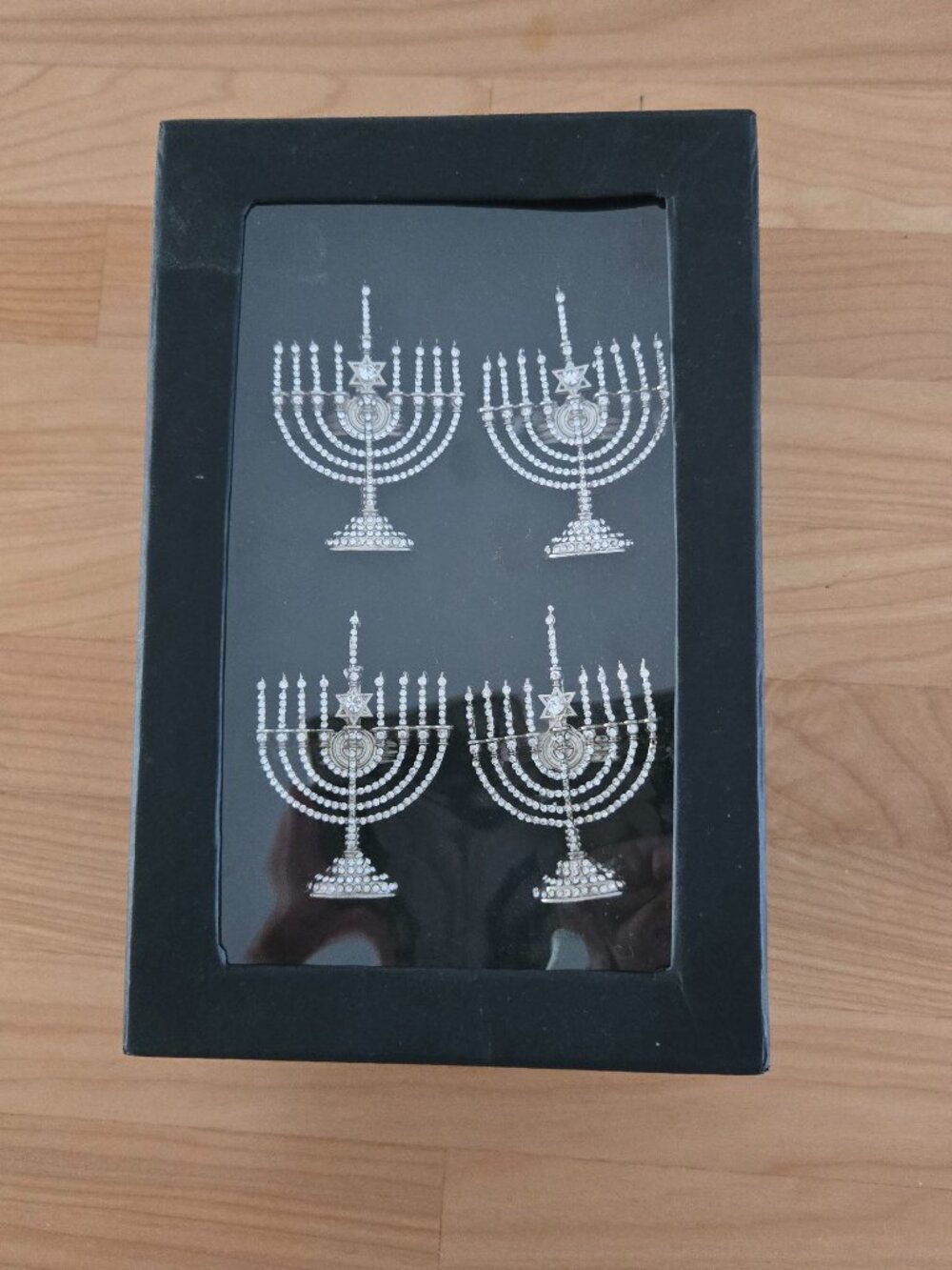 Festive Lights Menorah Napkin Holders Set Of 4 New In Sealed Package